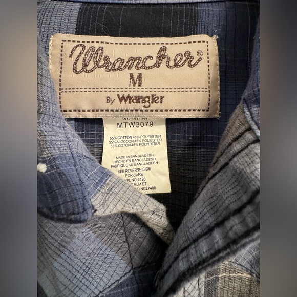 Wrancher by Wrangler Men's Pearl Snap Button Up Shirt - Size Medium - Picture 1 of 6